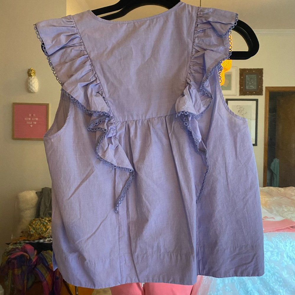 *NWT* J. Crew Ruffle-Front Top - Picture 3 of 4